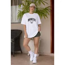 Camiseta Oversized Feminina Brooklyn | Premium | Estilo Streetwear Urbano