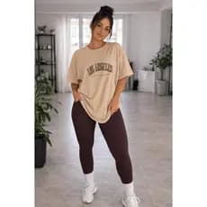 Camisetão Oversized Feminino Los Angeles California | 100% Algodão | Estilo Streetwear Premium
