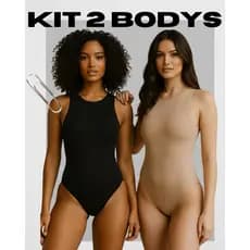 Kit 2 Body Femenino Sem Bojo Tecido Premium Fitness