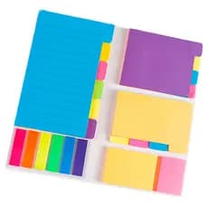 Kit Notas Adesivas Coloridos Colante Marcador De Página Com Capa