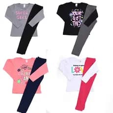 Kit 4 Conjuntos Meia Estação Juvenil Infantil Menina Roupa Frio