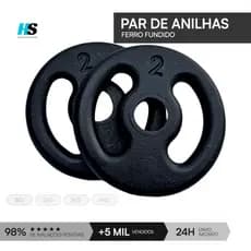 Par de Anilha De 1kg a 4kg | 2X Anilhas Peso de Academia Musculação Treino em Casa Fitness Funcional