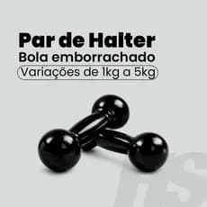 Par Halter Emborrachado 1kg a 5kg | Peso de Academia Musculação Halteres Fisioterapia Treino Em Casa