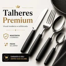 Prestige Dining Faqueiro 17 Peças Preto com Organizador Porta Talher Kit Talheres Inox Premium