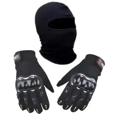 Kit Luva Com Proteção Frio Moto Motoqueiro Bike + touca Ninja Balaclava Motocros Trilha