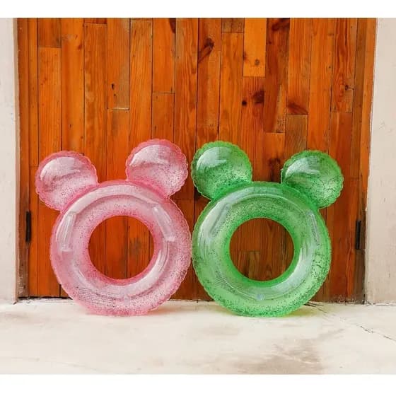 Boia Inflável Redonda Colorida C/ Glitter Orelhinha- 70 CM - 1625-3
