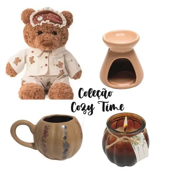 Coleção Outono/ Inverno Pelúcia, Caneca Abóbora, vela e mais!