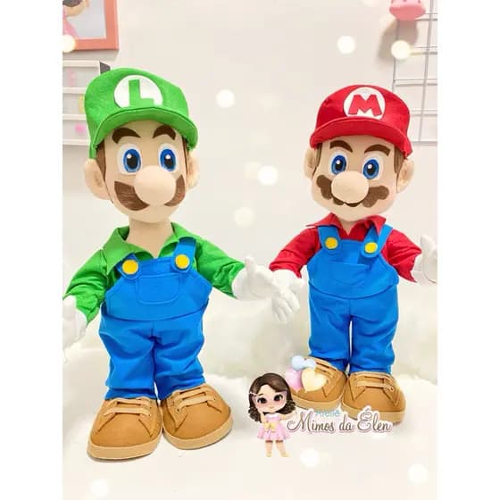 super mario de feltro mario e Luigi decoração