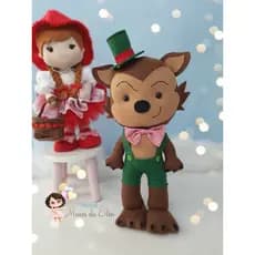 lobo mau de feltro boneco lobo mau decoracao