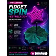 Kit 2 Fidget Spin Estrela 3D Anti Estresse Relaxante Brinquedo Sensorial