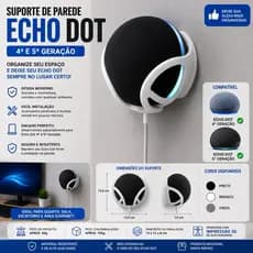 Suporte de Parede para Alexa Echo Dot 4ª e 5ª Geração | Organizador de Ambiente