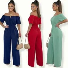 Macacão Pantalona Feminino Ciganinha Elegante Cintura com Elástico Festa Evento Casual Confortável Tendência