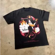 Camiseta Unissex estampa gráfica  Shadow the Hedgehog, personagem icônico do universo Sonic, estilo gamer 100% algodão