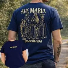 Camiseta Imaculada Ave Maria Nossa Senhora Cristã Fé Católica Religião 100% Algodão