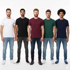 Kit 5 Camiseta Masculina Manga Curta Silk Sublimação Preto Branco Bordo Verde Marinho