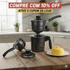 Cuscuzeira Cuscuz Nordestino Com 2 Conchas Preta Craqueada