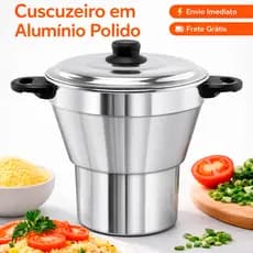 Cuscuzeiro de Alumínio Polido 16cm  - Praticidade e Sabor na Sua Cozinha!