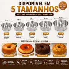Diversos Tamanhos Forma Para Bolo Com Furo Central Alumínio Grosso