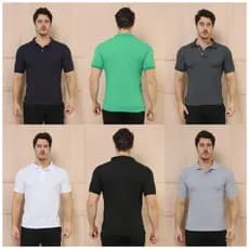 Camisa Gola polo Lisa Masculina Manga Curta Casual camiseta basica LISA