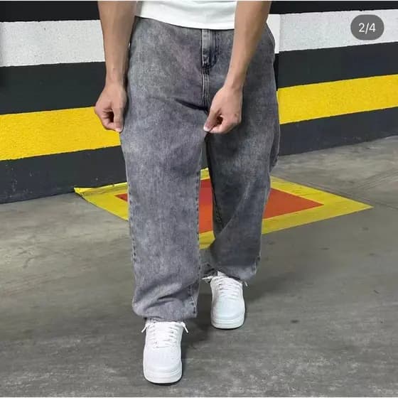 Calça Balão Jeans Masculina Marmorizada Streetwear Larga Baggy 36 ao 48