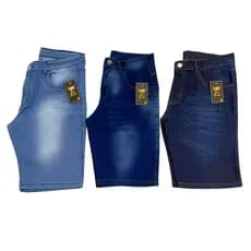 Kit 3 Bermuda Masculina Jeans Elastano Modelos Sortidos Promoção Com Lycra