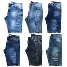 Kit 3 Bermudas Short Jeans Masculina Rasgada Desfiada Alta Qualidade Top