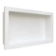Nicho para Banheiro Prateleira com borda Embutir 32x62 Suporte shampoo Branco - Organize com Estilo!