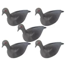 Kit 5 Pombos Decorativos em PVC Chamariz para Atração de Aves