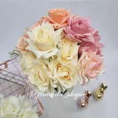 Rosa artificial buque com 5 flor rosas grande P/ Decoração Casamento, Arranjos, Decorar Festas e casa