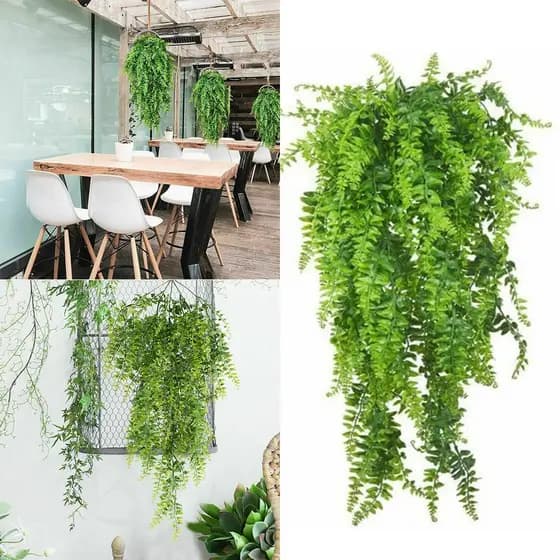 Planta Samambaia Pendurada Verde Artificial Parede Varanda P/ Decoração Casamento, Arranjos, Decorar Festas e planta