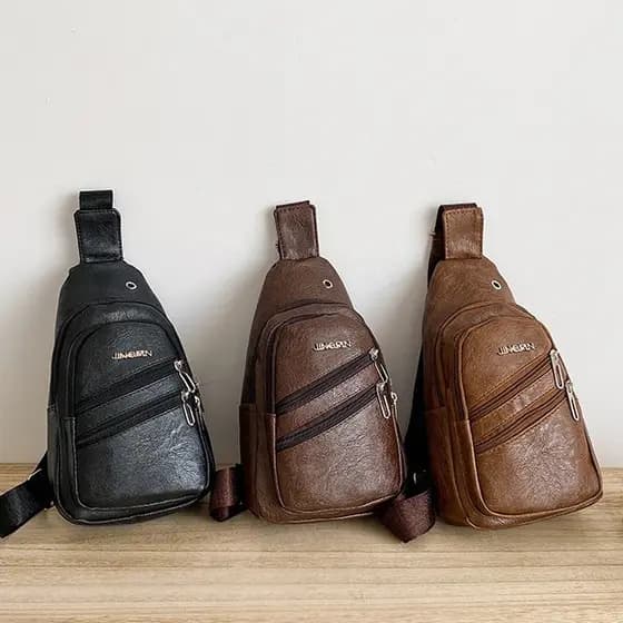 Pochete Couro Masculina  De Ombro  Transversal