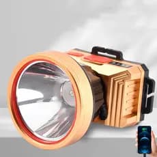Farol forte luz de longo alcance capacete de segurança montado na cabeça lâmpada de mineiro led recarregável ao ar livre emergência grande farol