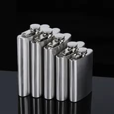 Cantil de bolso em aço inox 9 oz Porta Bebidas Whisky Vodka Rum  207ml.230ml.270ml