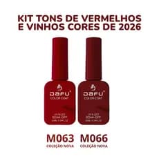 Kit Esmaltes em Gel Tons Vermelhos e Vinhos LED/UV Unhas Perfeita Cobertura DAFU 10ml