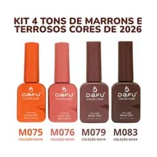 Kit Esmaltes em Gel Tons Marrom LED/UV Unhas Perfeita Cobertura DAFU 10ml