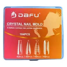 KIT Molde F1 Sanduiche Extensao Unhas Gel Poligel Bailarina Reutilizavel Curvatura C Dafu Tips Nails