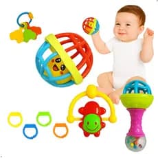 Brinquedo Chocalho Divertido Bolinha Mordedor Nene Bebe Silicone Mordedor Chocalho Criança