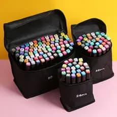 Kit Canetinha Touch Estojo Caneta Marcadora Ponta Dupla 24/36/48/60/80 Livro Colorir Envio Imediato