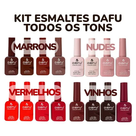 KIT Esmalte Em Gel Coleção Nova - DAFU Uv/Led Novas Cores ANVISA 10ml