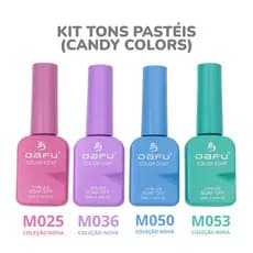 Kit Esmaltes Gel Tons Brancos/Marrom/Nude/Vermelho/Pastéis/Terrosos LED/UV Unhas Perfeita Cobertura DAFU 10ml