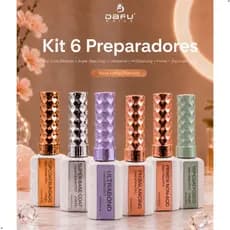 Kit Preparadores de Unhas DAFU PH Balancing Desidratador Primer Ultrabond Base Top Coat 10ml