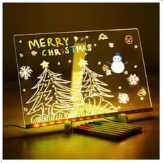 Luminária Escrever LED Abajur 3D 15X15 Presente Natal Quadro Tela Escrever Quarto Acrílico Crianças
