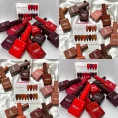 Kit 12 Esmaltes em Gel Dafu Tons Vermelhos Vinhos Marrons Led/UV Unhas SEM TPO Cereja 12 Cores 10ml
