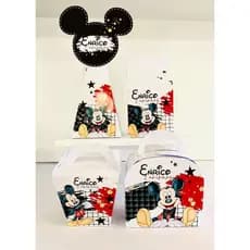 Kit Caixinhas Personalizadas Mickey – Aniversário Infantil | Kit PEGUE E MONTE