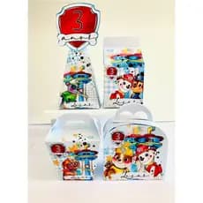 Kit Caixinhas Personalizadas Patrulha Canina Menino Azul – Aniversário Infantil | Kit PEGUE E MONTE