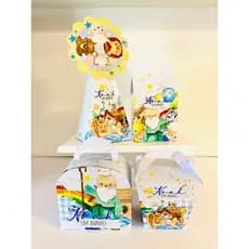 Kit Caixinhas Personalizadas Arca de Noé – Aniversário Infantil | Kit PEGUE E MONTE