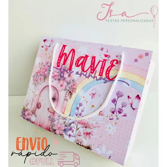 Sacolinhas Jardim Personalizadas Kit Festa Infantil Pegue e Monte