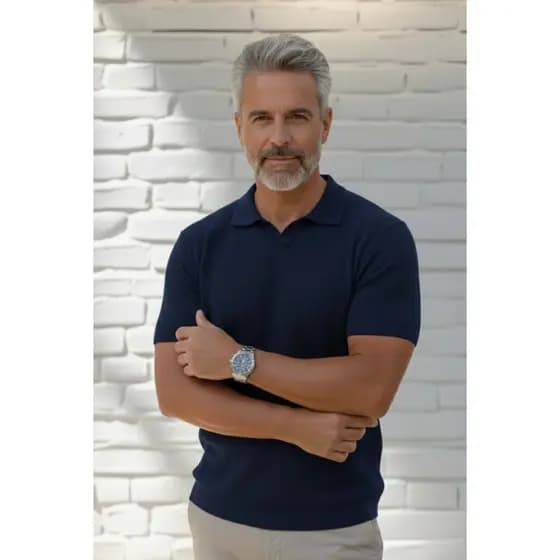 Camisa Masculina Texturizada Gola Polo Premium Tricot Casual