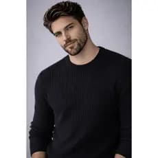 Suéter Masculino Tricô Texturizado Casual Blusa de Frio Masculina Elegante Inverno 2026
