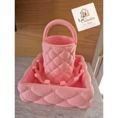 KIT 3D Organizador  Porta Maquiagem Suporte Multiuso De Mesa e porta perfume